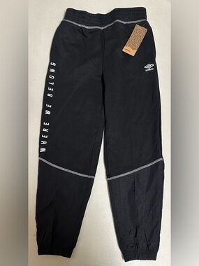 Umbro Where We Belong Black Beauty Elastic Waist Athletic Pants NWT